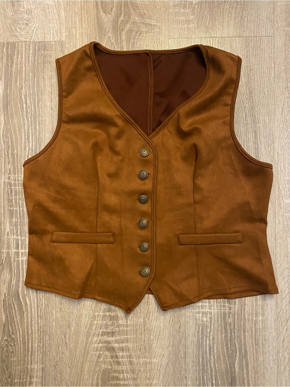 Classic Brown Faux Suede Vest